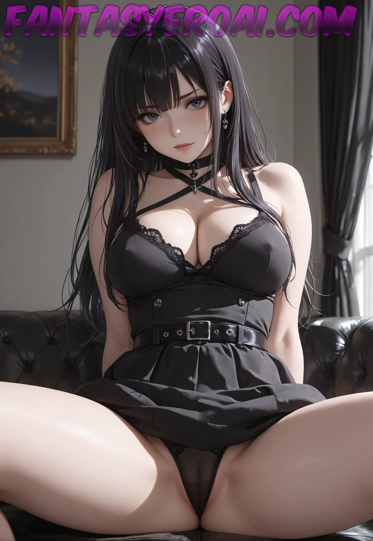 Arte hentai ilustración increíble de This Lesbian Group Session Is Hot In The Sun generado por IA