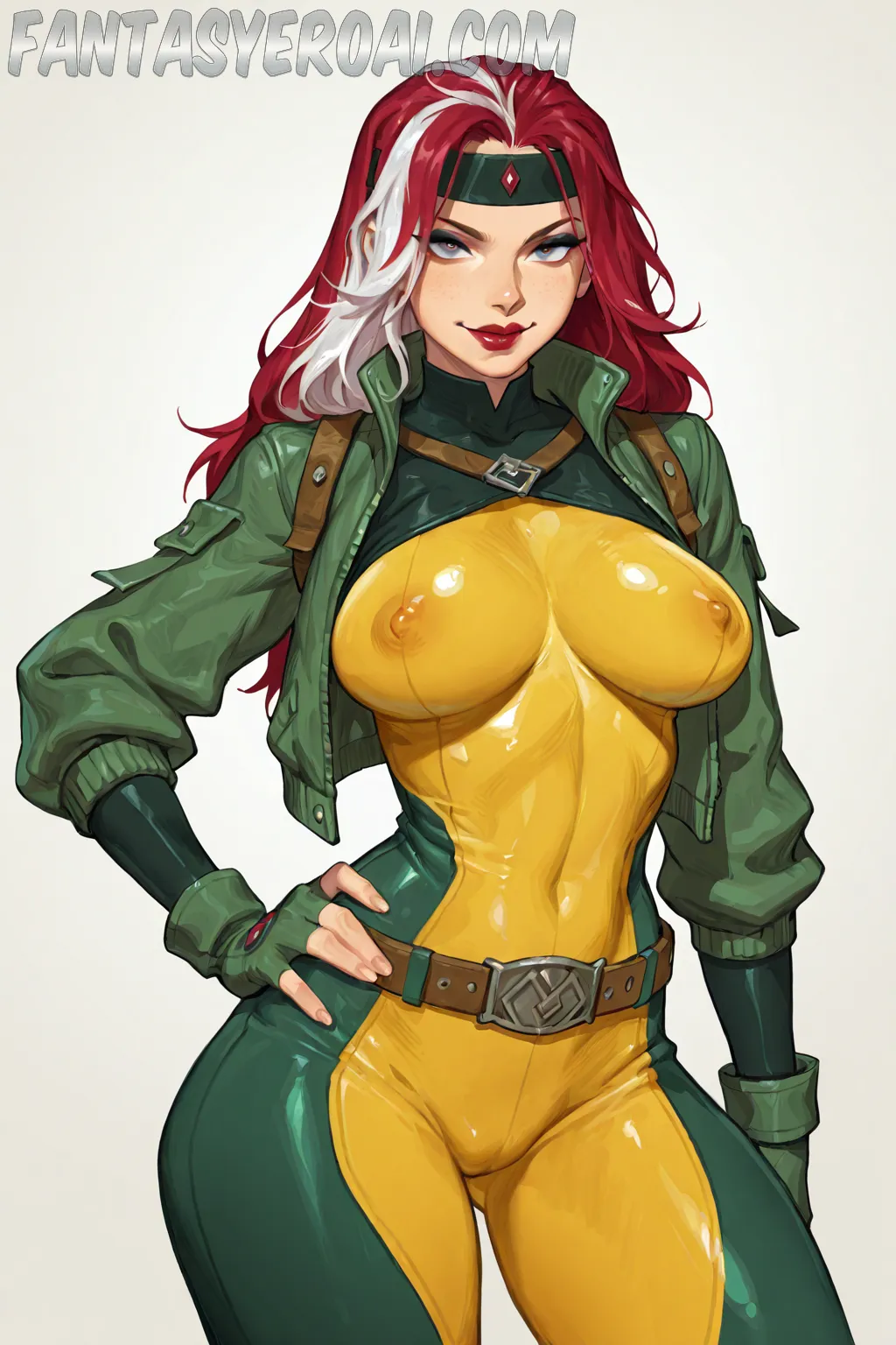 Arte hentai ilustración increíble de Todas Las Cosas Agradables Y Sexy Lencerias Roja generado por IA