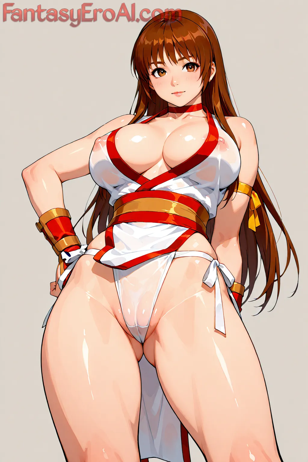 Arte hentai ilustración increíble de Tres Bellas Asiaticas Posando generado por IA