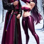 Arte hentai ilustración increíble de Un Abrazo Por Su Tanga Roja generado por IA