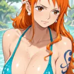 Arte hentai ilustración increíble de Veronika Desnuda En La Playa generado por IA