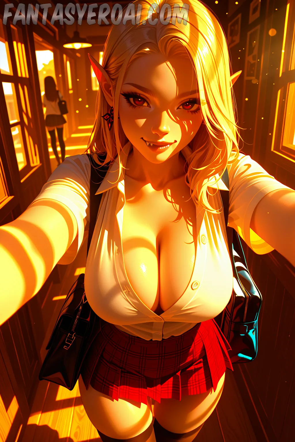 Arte hentai ilustración increíble de Vestido Largo generado por IA