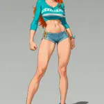 Arte hentai ilustración increíble de Victoria Socolova Desnuda En El Jardin generado por IA