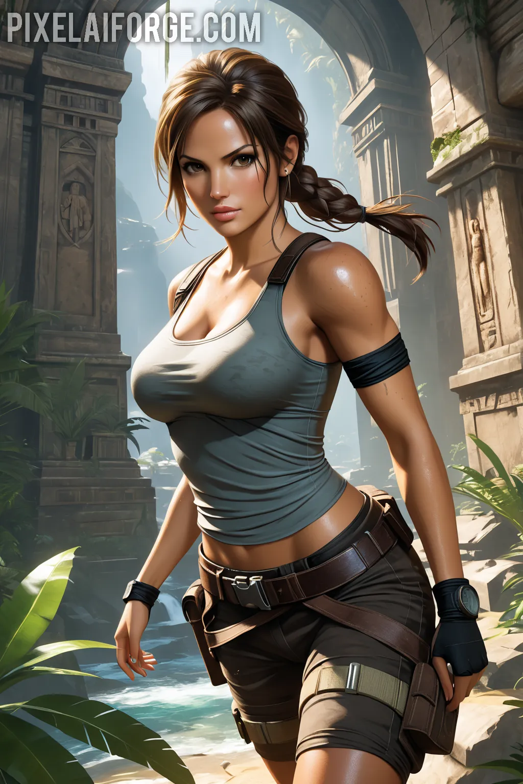 Arte hentai ilustración increíble de Vina Sky Sexy Modelo En Lenceria generado por IA