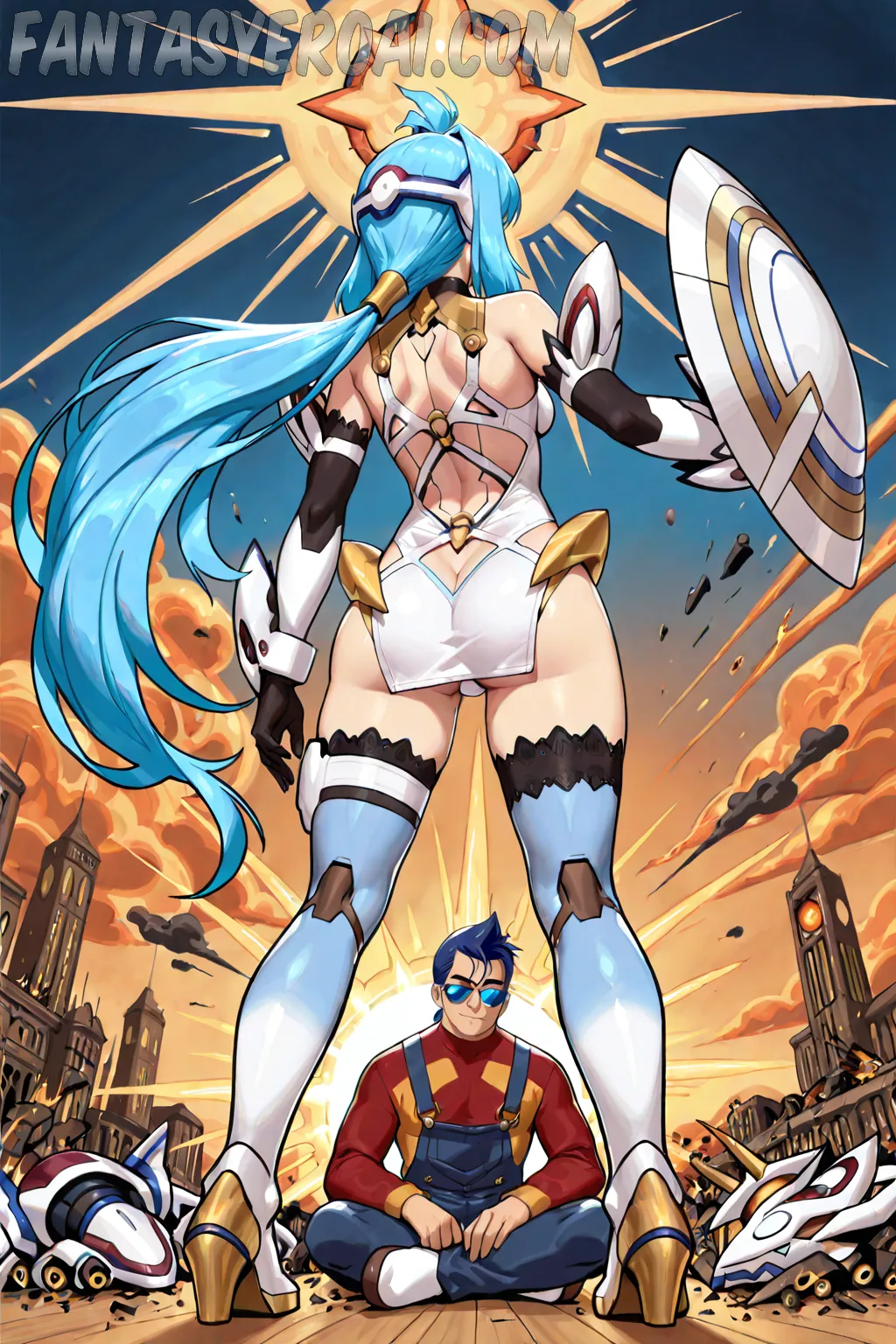 Arte hentai ilustración increíble de Virginie Beloved Culo generado por IA