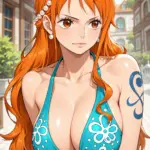 Arte hentai ilustración increíble de Yoko Hikasa Mio K On Voz Fuerte generado por IA