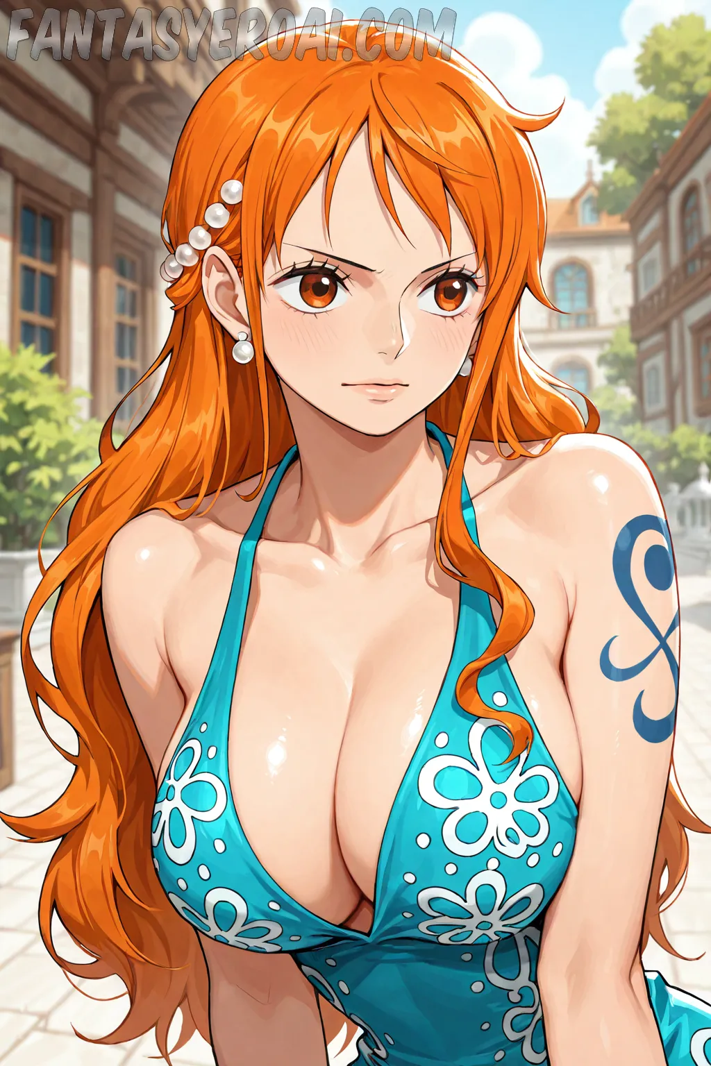 Arte hentai ilustración increíble de Yoko Hikasa Mio K On Voz Fuerte generado por IA