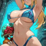 Arte hentai ilustración increíble de Zoe Barnard Tetas En Monocromo generado por IA