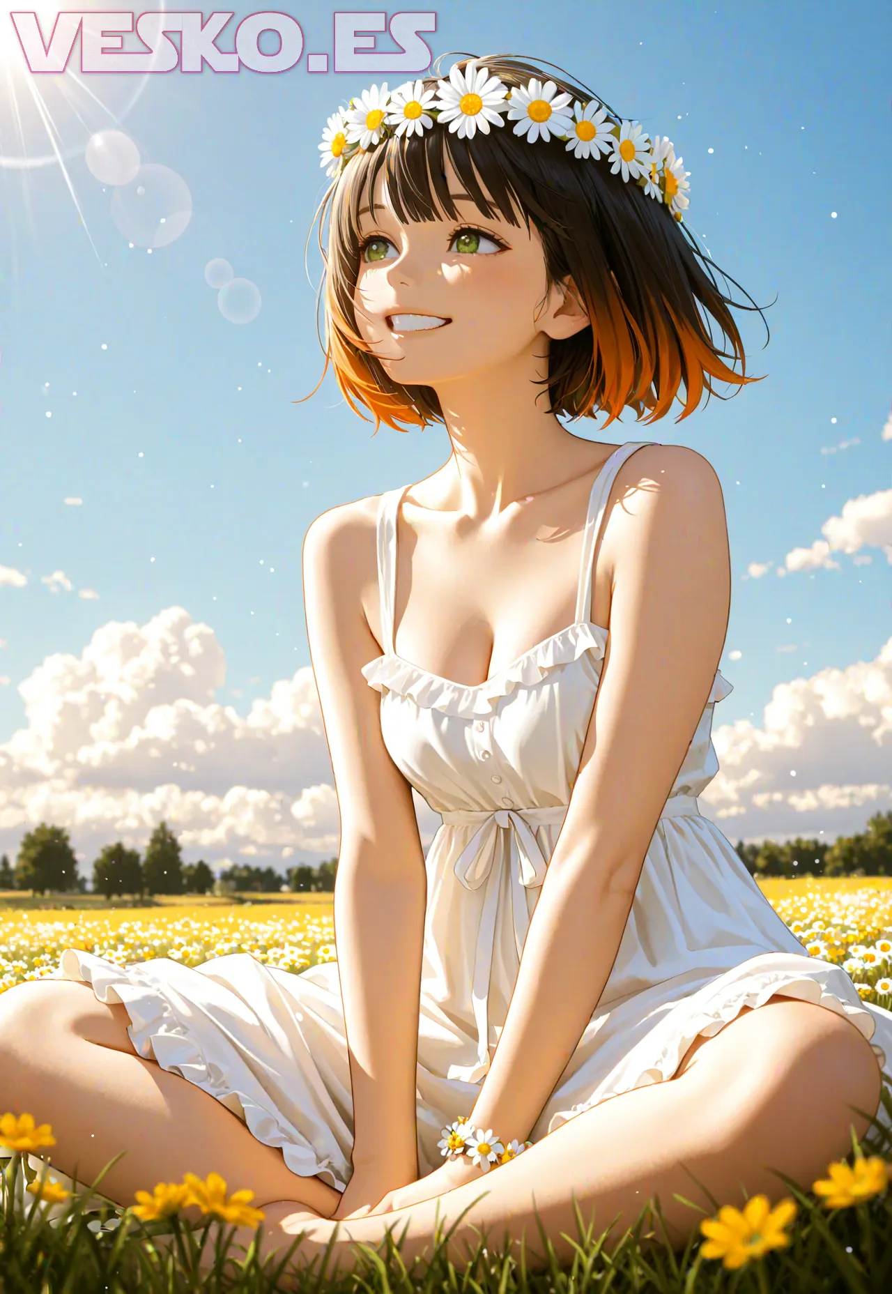 Arte hentai ilustración increíble de Anna Aifert Suculenta Pelirroja Tetona generado por IA