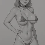 Arte hentai ilustración increíble de Blonde Bella Desnuda generado por IA