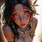 Arte hentai ilustración increíble de Dandadan Cosplay Chainsaw Man Harem Tsundere generado por IA