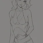 Arte hentai ilustración increíble de Elizabeth Marxs Exotic Tropical Nude generado por IA