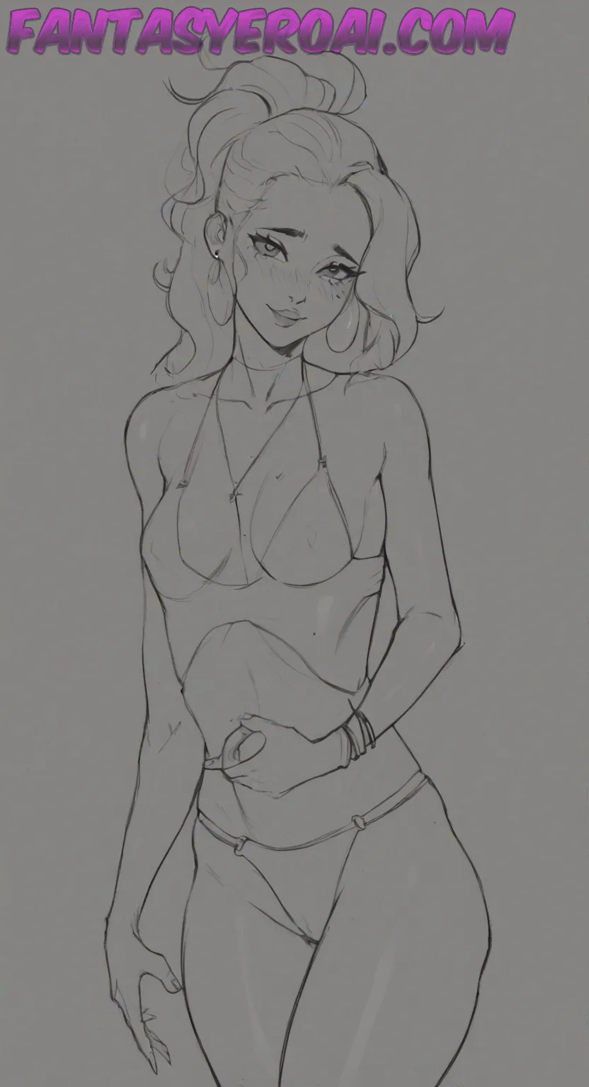 Arte hentai ilustración increíble de Elizabeth Marxs Exotic Tropical Nude generado por IA