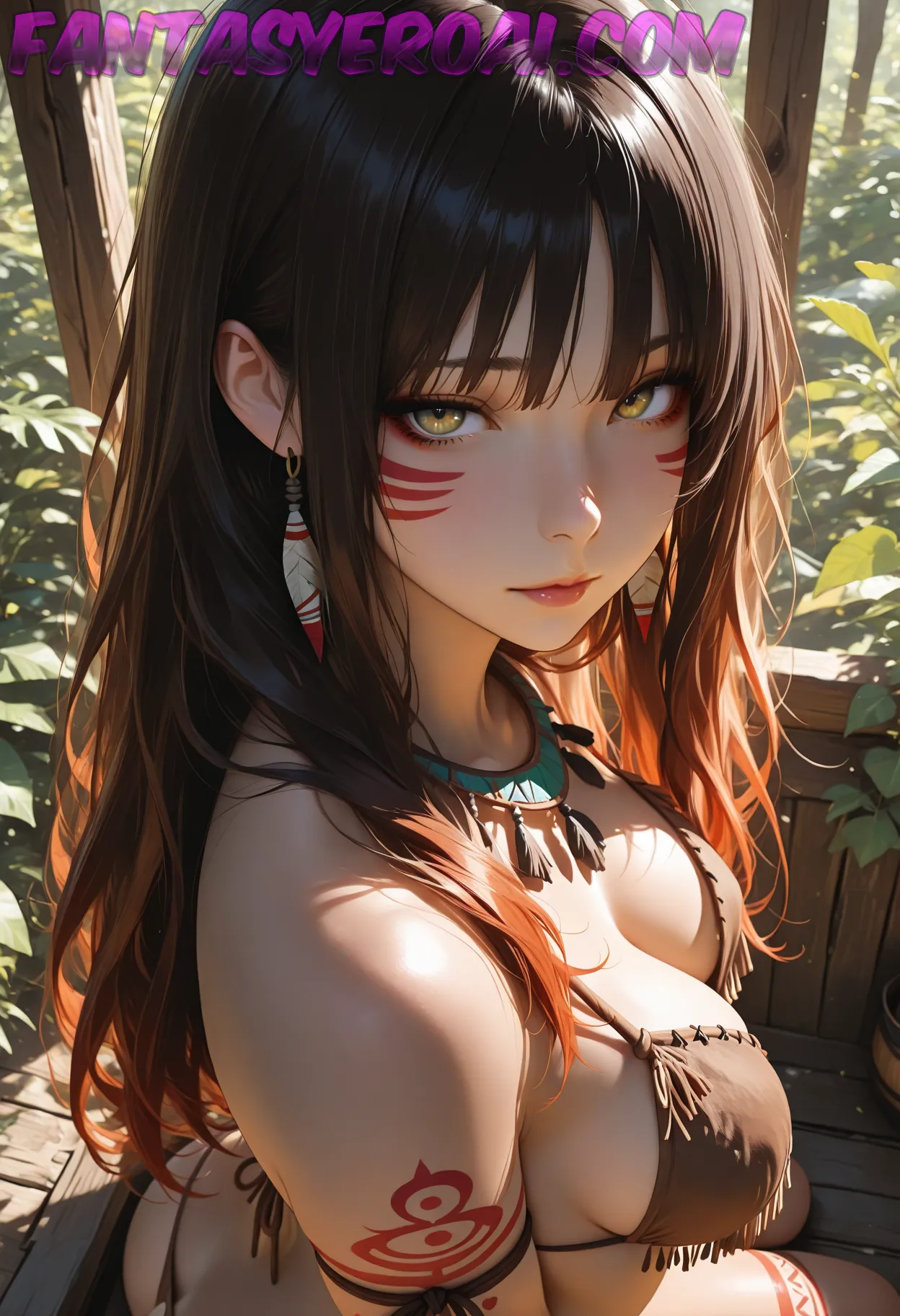 Arte hentai ilustración increíble de Heaven Roquemore Desnuda generado por IA