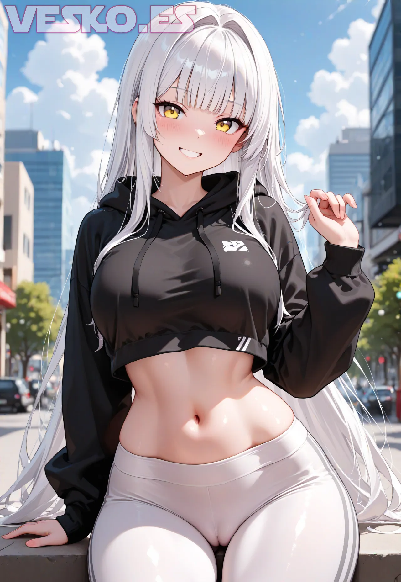 Arte hentai ilustración increíble de Poledance Sexy En Blanco Y Negro generado por IA