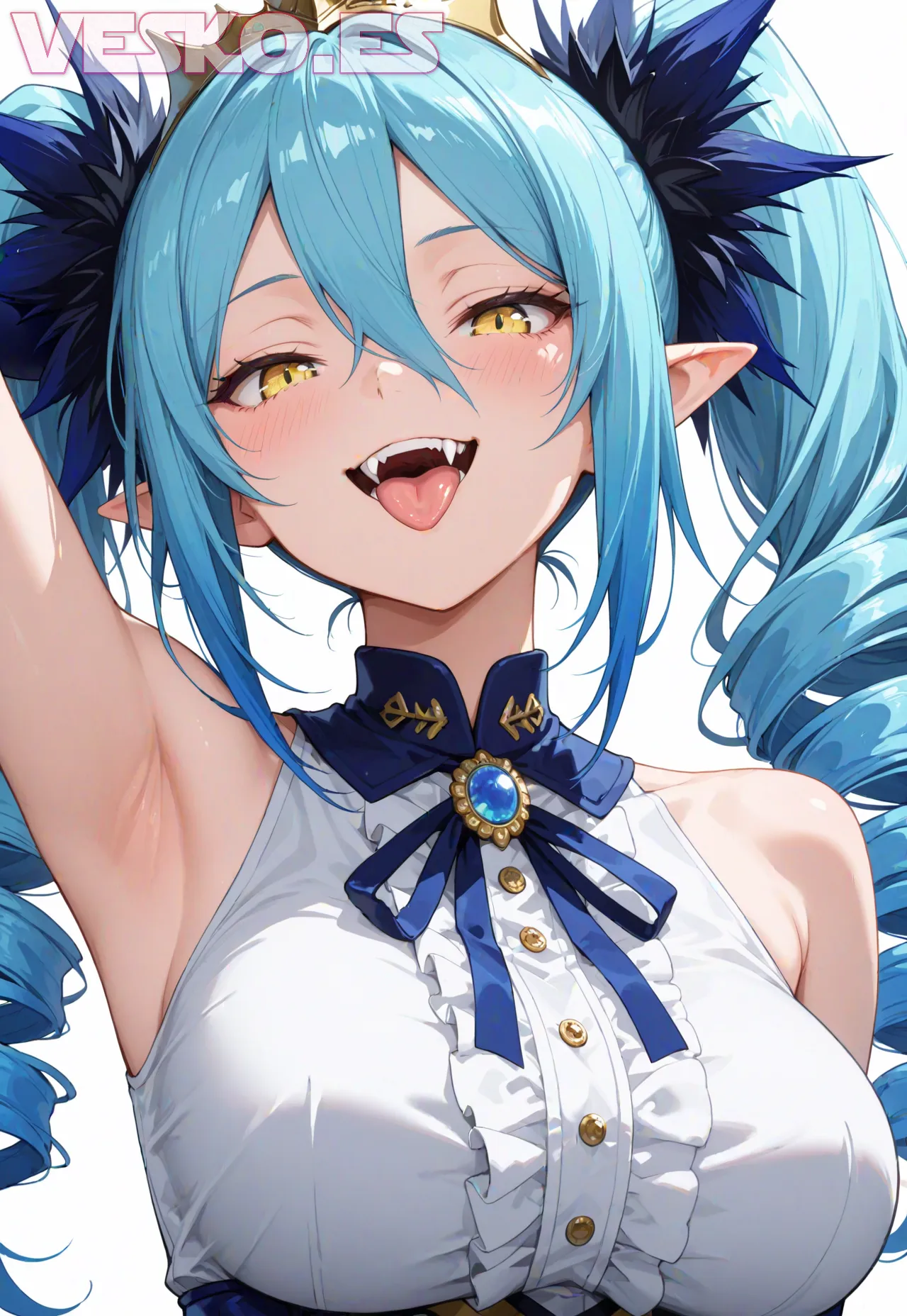 Arte hentai ilustración increíble de Preciosa Pelirroja Con Hermosas Tetas Pequenas generado por IA