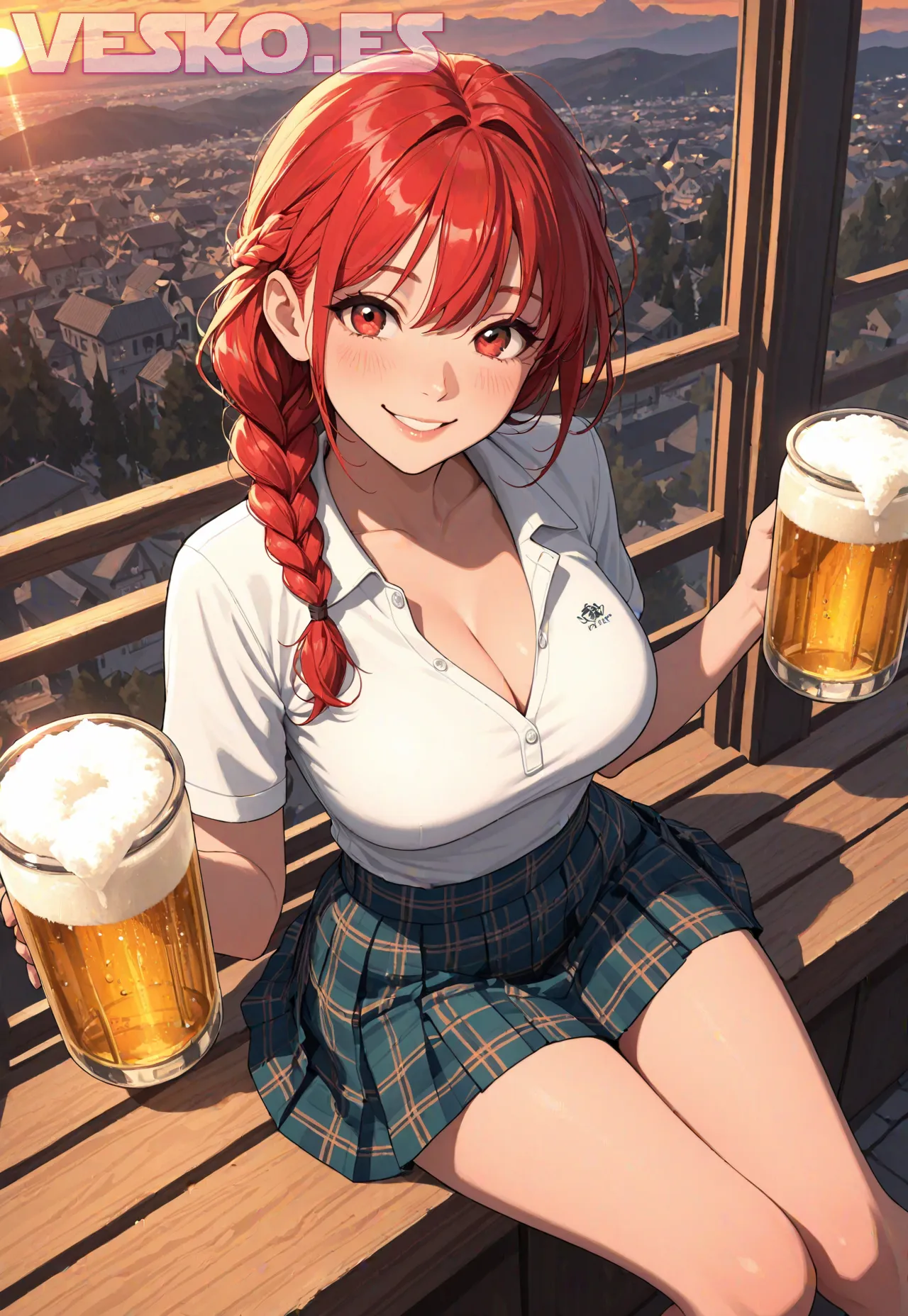 Arte hentai ilustración increíble de Sagitaria Desnuda generado por IA