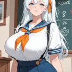 Arte hentai ilustración increíble de Sexy Naked Teen In Redhead Pussy generado por IA