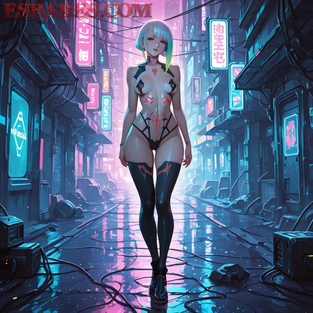Arte hentai ilustración increíble de Yoasobi Yuri Oppai Catgirl Tsundere generado por IA