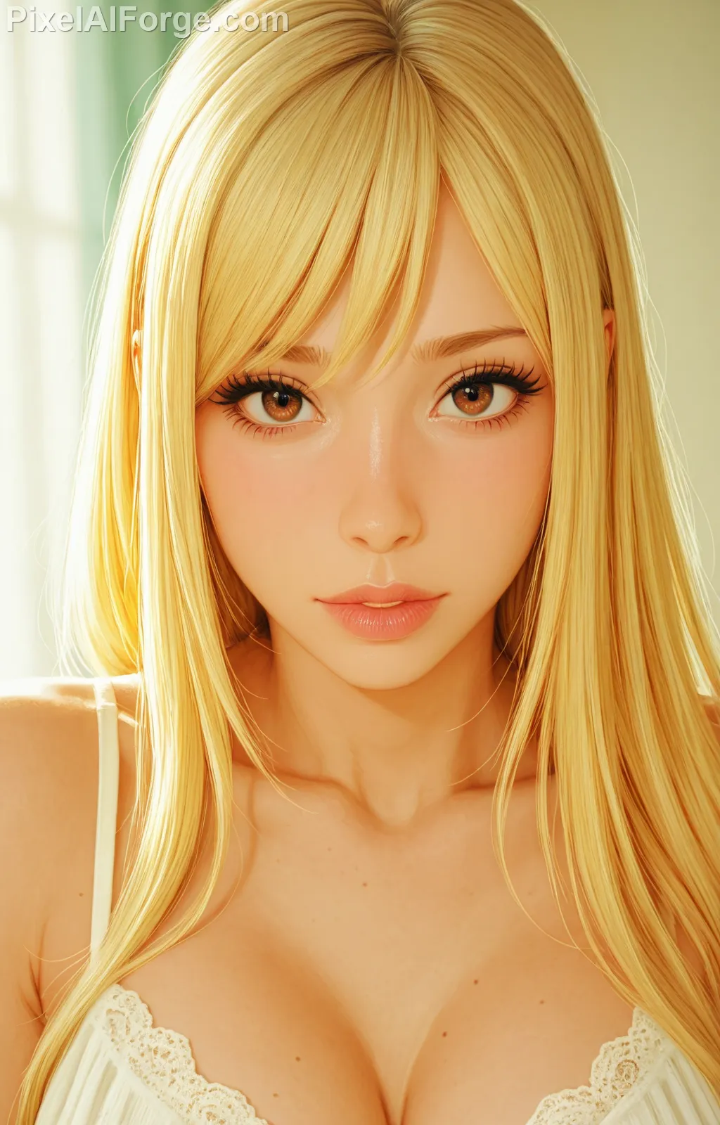 Pammie Lee Desnuda - Imagen hiperrealista generada con IA, detalle fotográfico