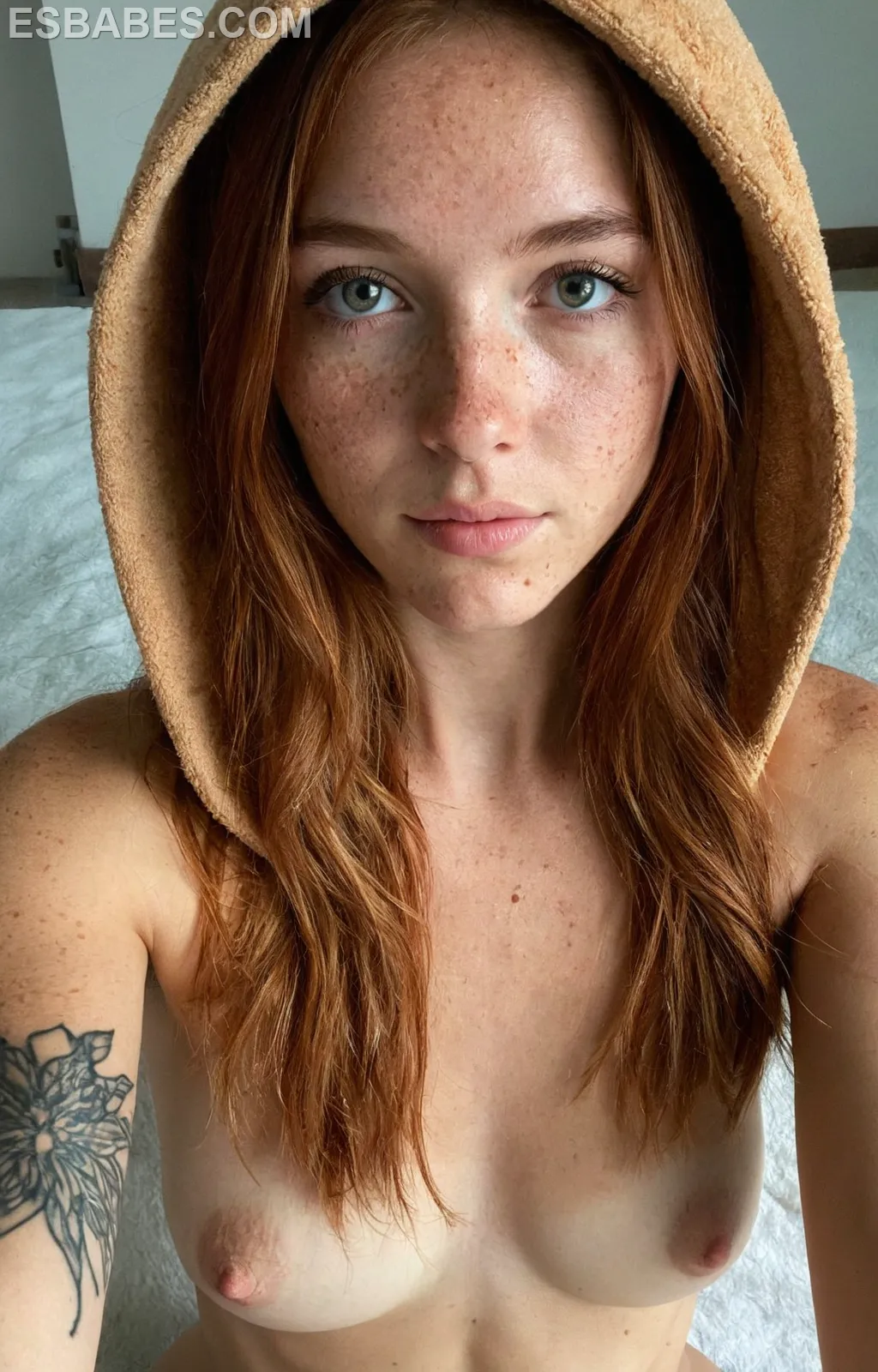 Selfie Nude Semiotica Cuerpo - Imagen hiperrealista generada con IA, detalle fotográfico