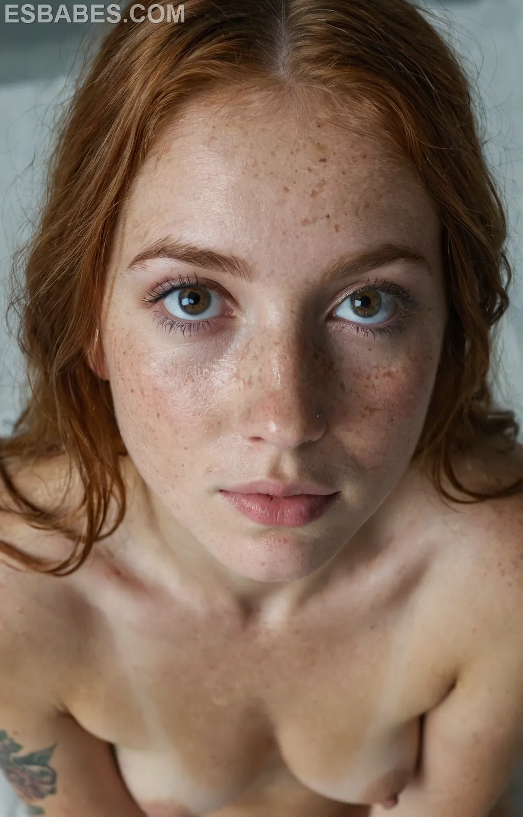 Tomando Sol Desnuda - Imagen hiperrealista generada con IA, detalle fotográfico