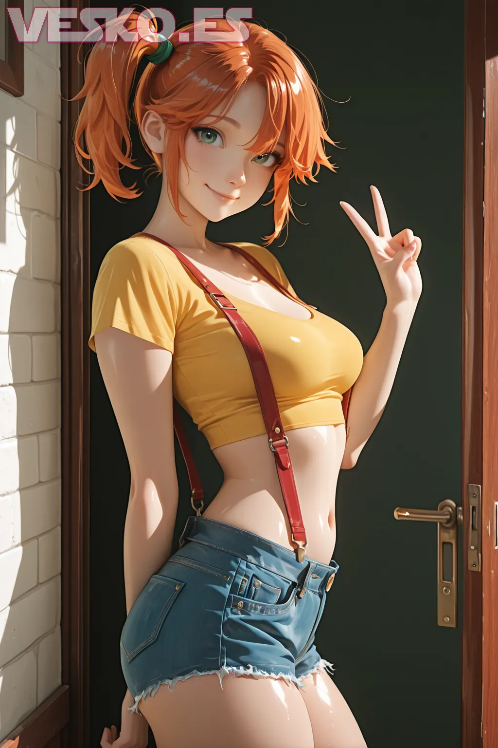 Jujutsu Kaisen Dandadan Anime Expo Bishoujo Catgirl - Imagen hiperrealista generada con IA, detalle fotográfico