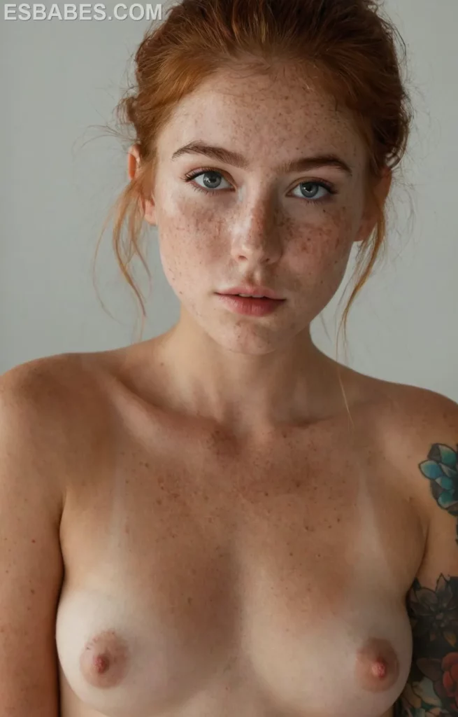 Pelirroja En Vestido Rojo - Imagen IA hiperrealista