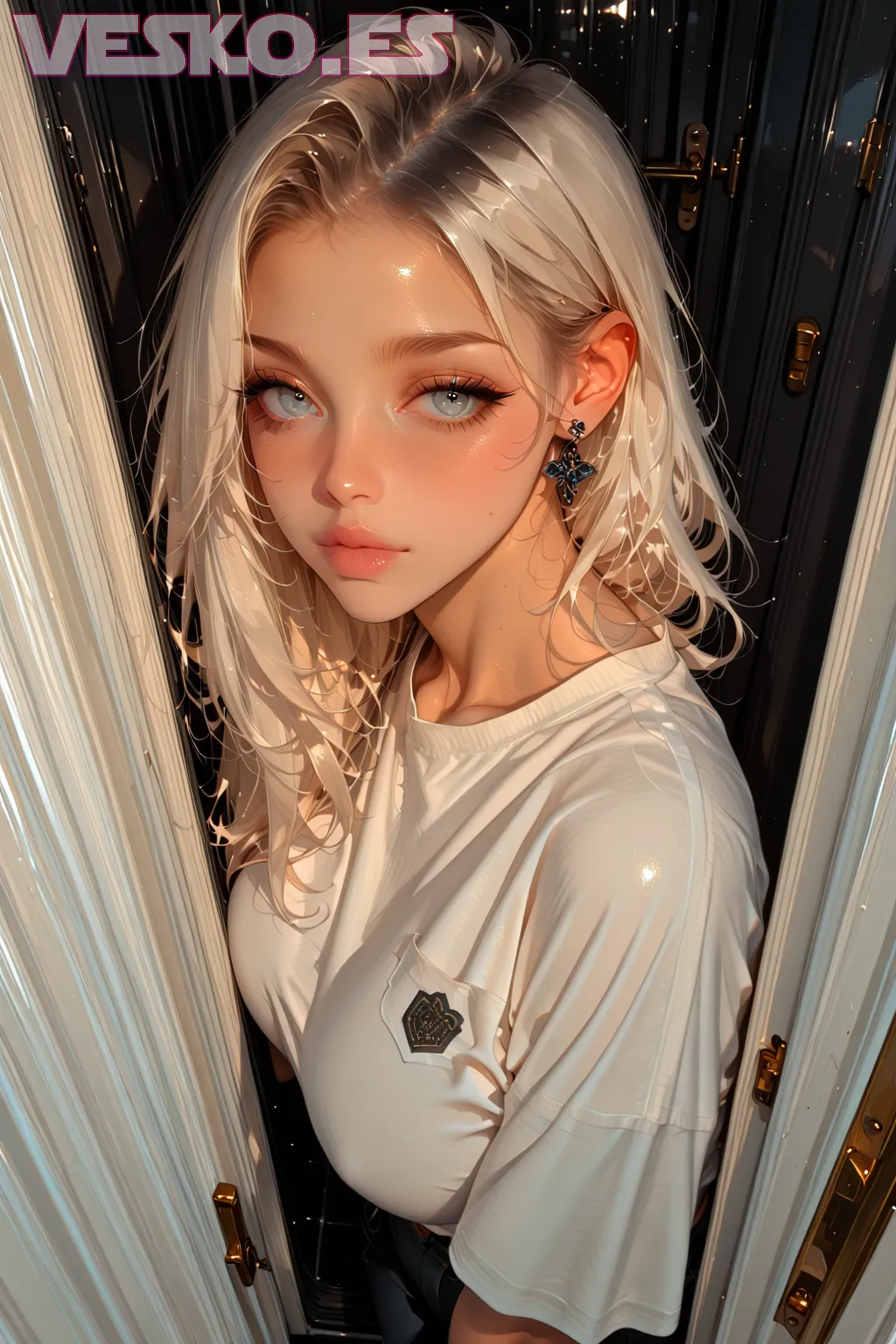 Una Modelo - Imagen hiperrealista generada con IA, detalle fotográfico