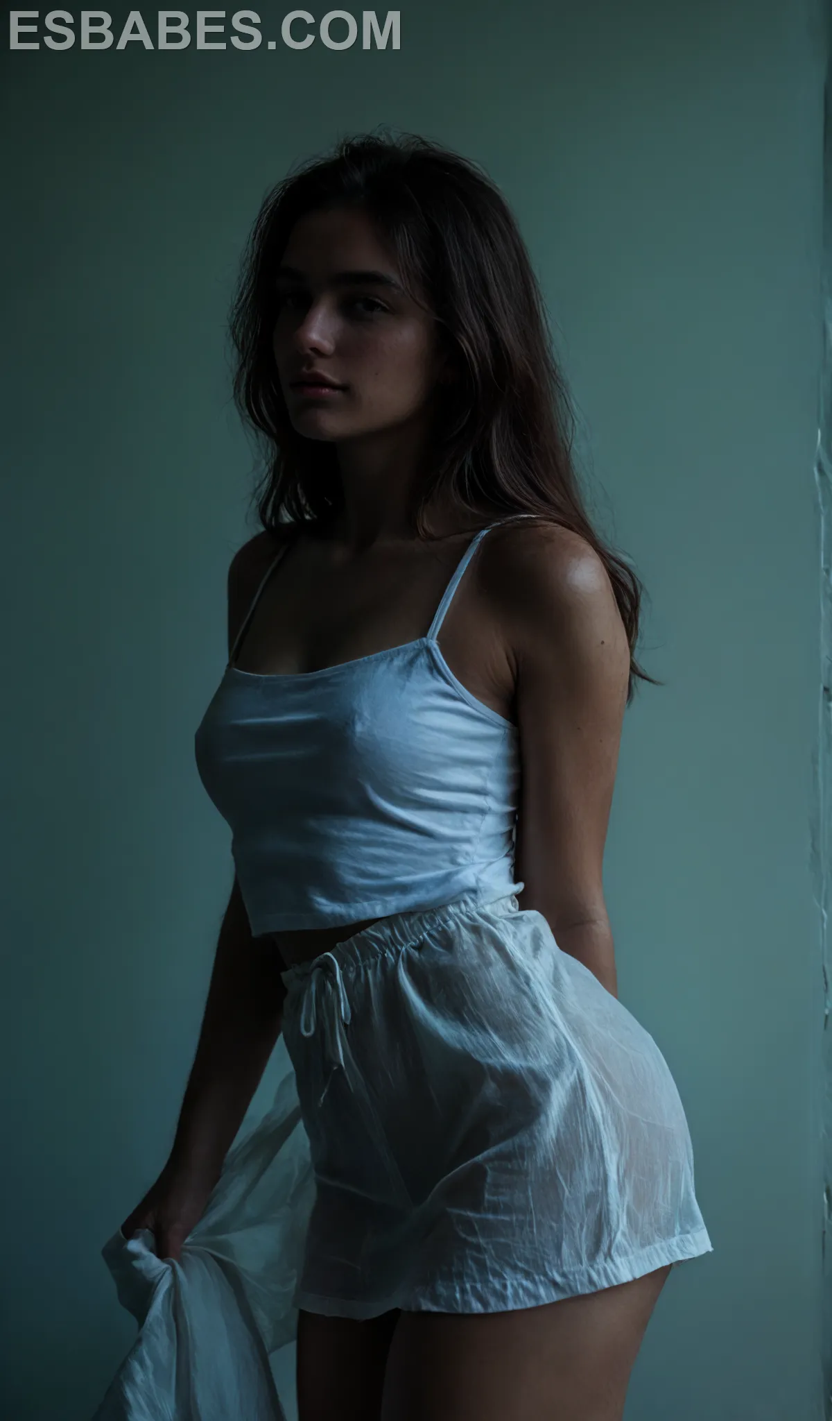 Modelo En Ropa Interior Verde - Imagen hiperrealista generada con IA, detalle fotográfico